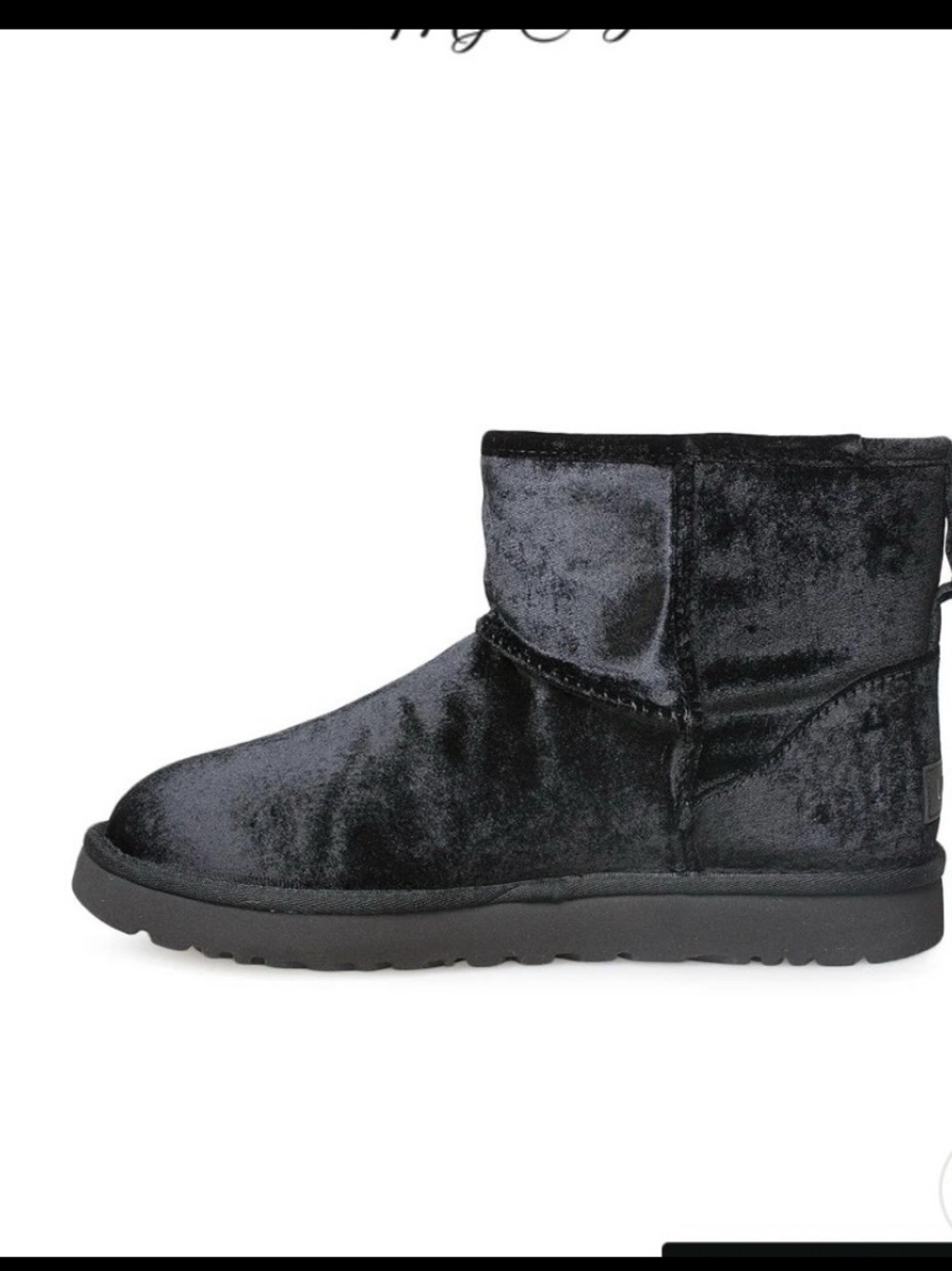 UGG Kids Black Velvet Short Boot
